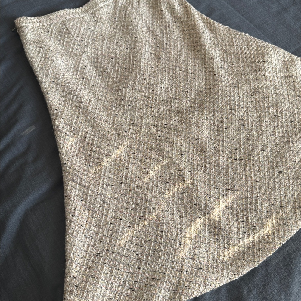 Ann Taylor Textured Beige A-Line Skirt